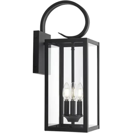 John Timberland Mira Modern Outdoor Wall Light Fixture Flat Black 21 1/2" Clear Glass for Post Exterior Barn Deck House Porch Yard Posts Patio Home image {6}