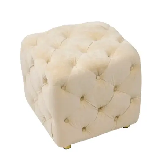 Modern Velvet Upholstered Ottoman - ModernLuxe image {6}