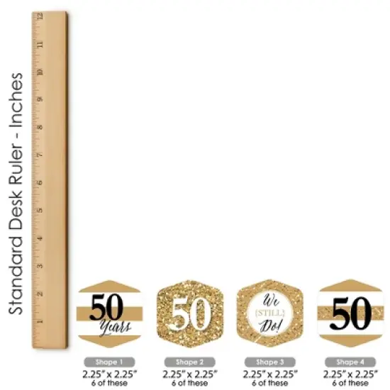 Big Dot of Happiness We Still Do - 50th Wedding Anniversary - Anniversary Party Scavenger Hunt - 1 Stand and 48 Game Pieces - Hide and Find Game image {6}