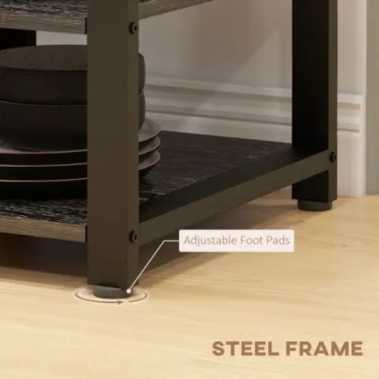 MOEPISY Gray Bakers Racks for Kitchens with Storage image {2}