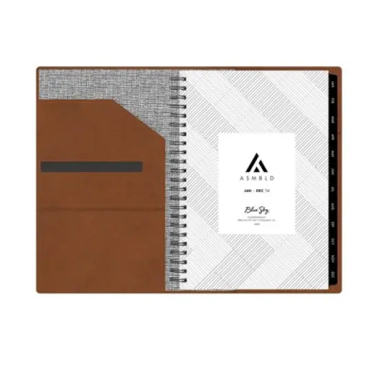 ASMBLD 2024 Refillable Planner 5"x8" Weekly/Monthly Faux Leather Tan image {4}