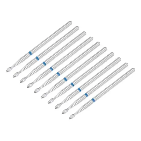 Unique Bargains Emery Nail Drill Bits Set for Acrylic Nails 3/32 Inch Nail Art Tools 44.1mm Length Blue 10 Pcs image {4}