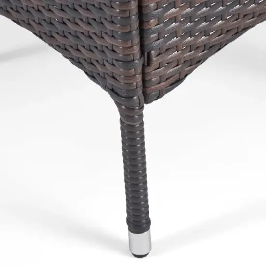 Christopher Knight Home Hartland Outdoor Acacia Wood and Wicker 7 Piece Dining Set with Cushion, Teak/Multibrown image {9}