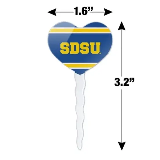 South Dakota State University Stripes Heart Love Cupcake Picks Toppers Decoration Set of 6 image {5}