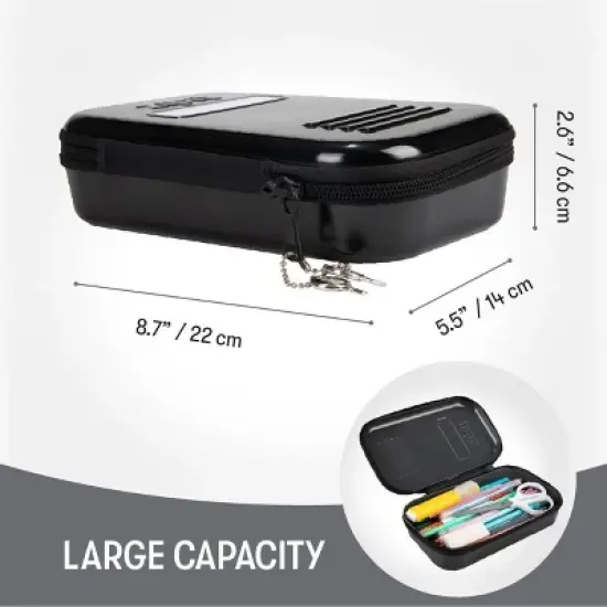 ZIPIT Lock Pencil Case for Kids, Black Pencil Box image {3}