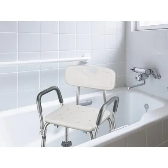 MPM Essential Spa Bathtub Shower Lift Chair, Adjustable Bath Seat, Portable Shower Bench, Tool-Free Assembly, Bathroom Lift Chair with Arms and Back image {3}