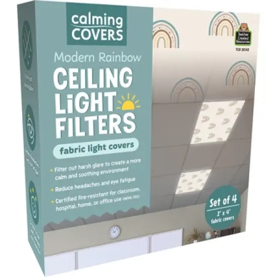 Teacher Created Resources&reg; Calming Covers Ceiling Light Filters, 2' x 4', Modern Rainbow, Pack of 4 image {5}