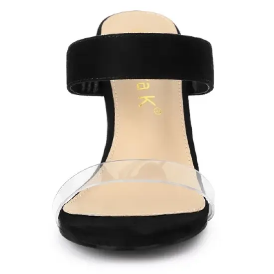 Allegra K Women's Clear Strap Stiletto Heel Slides Sandals image {2}