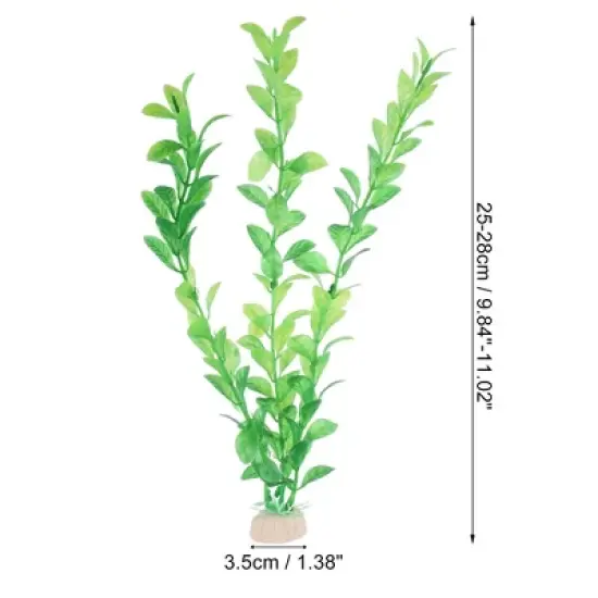 Unique Bargains Aquarium Plastic Fish Tank Artificial Plants Green 3 Pcs image {3}