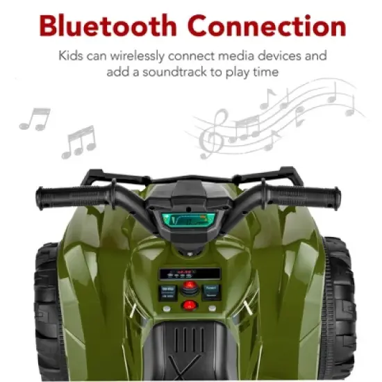 Best Choice Products 12V Kids Ride-On ATV Quad w/ Bluetooth, 2.4mph Max, Treaded Tires, LED Lights, Radio image {2}