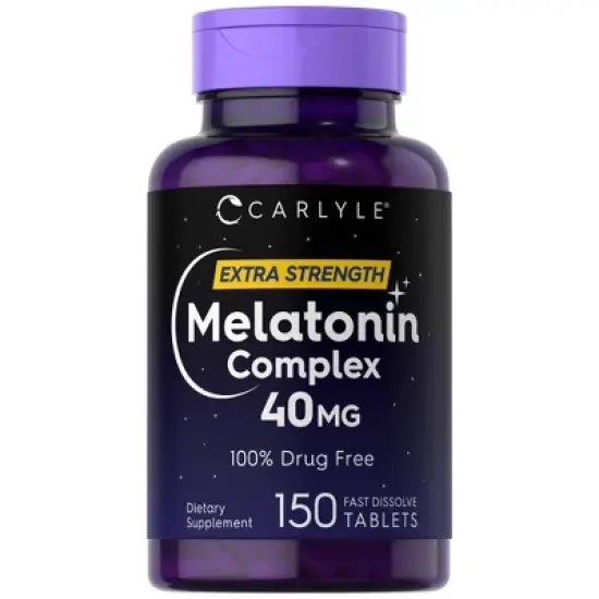 Carlyle Melatonin 40mg Complex | 150 Fast Dissolve Tablets | with Ashwagandha and Chamomile image {7}