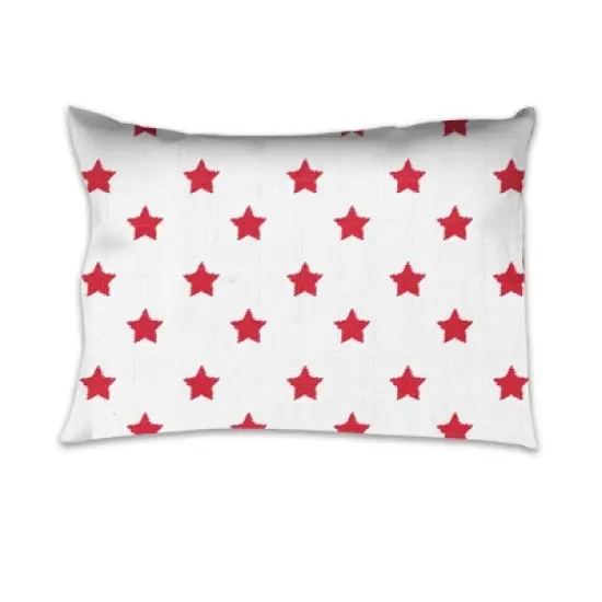 Bacati - Stars Red Muslin 3 pc Toddler Bed Sheet Set 100 percent cotton image {4}