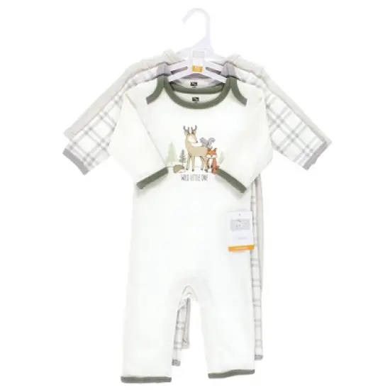 Hudson Baby Infant Boy Cotton Coveralls, Forest Deer image {1}