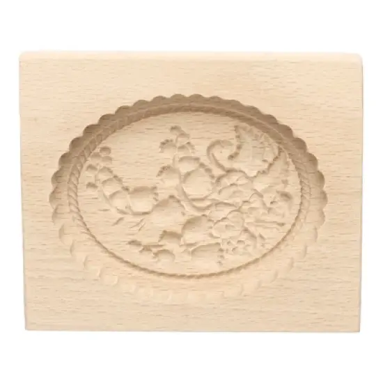 Unique Bargains Wooden 3D Carved Smooth Vintage Baking Cookie Biscuit Mould image {13}