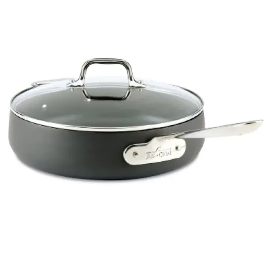 All-Clad 4 Quart Nonstick Saute Pan with Lid, HA1 Hard Anodized Cookware, Black image {10}