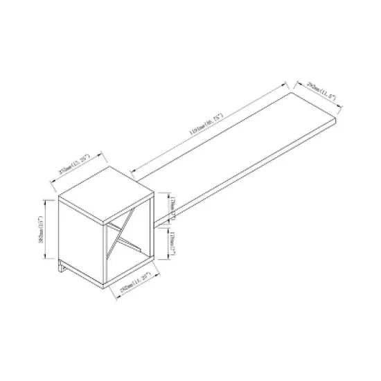 Donjala 4 Bottle Floating Wine Rack White/Light Brown - miBasics image {6}