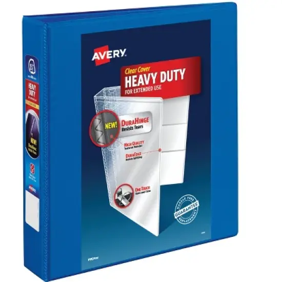 Avery Heavy-Duty View 3 Ring Binder, 1.5" One Touch Slant Rings, 1 Pacific Blue Binder (79722) image {7}