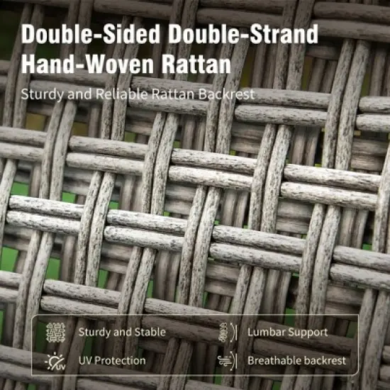 Captiva Designs 4pc Outdoor Wicker Patio Fire Pit Set with Armchairs for Poolside, Backyard image {10}