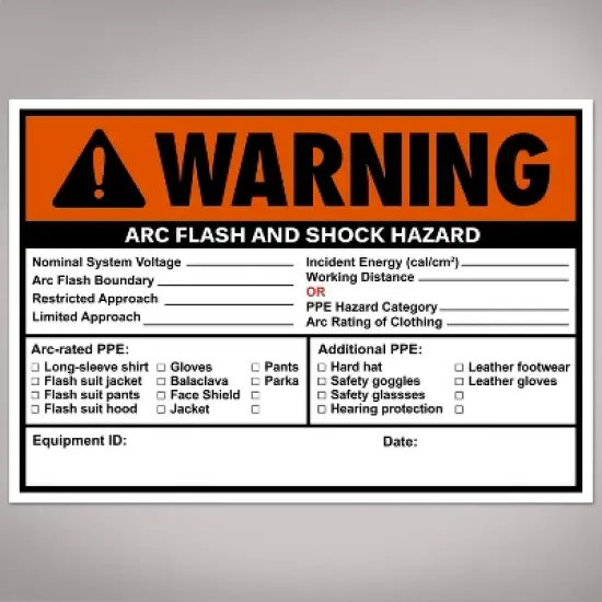 Avery Arc Flash/Shock Warning Labels, Waterproof, UV Resistant, Preprinted, Handwrite-Only, 3.5" x 5", 100 Warning Decal Labels image {7}