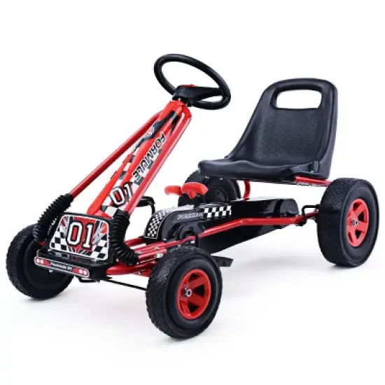 Costway 4 Wheels Kids Ride On Pedal Powered Bike Go Kart Racer Car Outdoor Play Toy image {11}