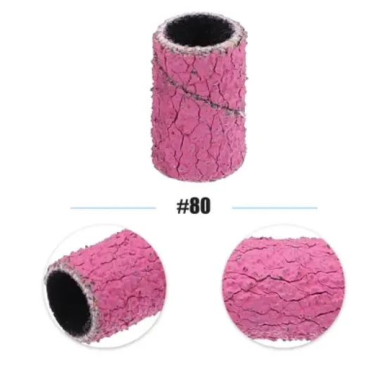 Unique Bargains 80 Grit Nail Drill Bits Sanding Bands Gel File Polish Remover For Electric Nail Tools 100 Pcs image {2}