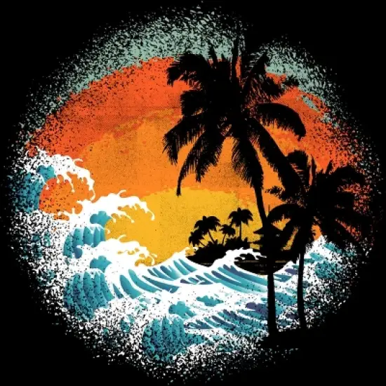 Men's Design By Humans Tropical Waves By clingcling Tank Top image {1}