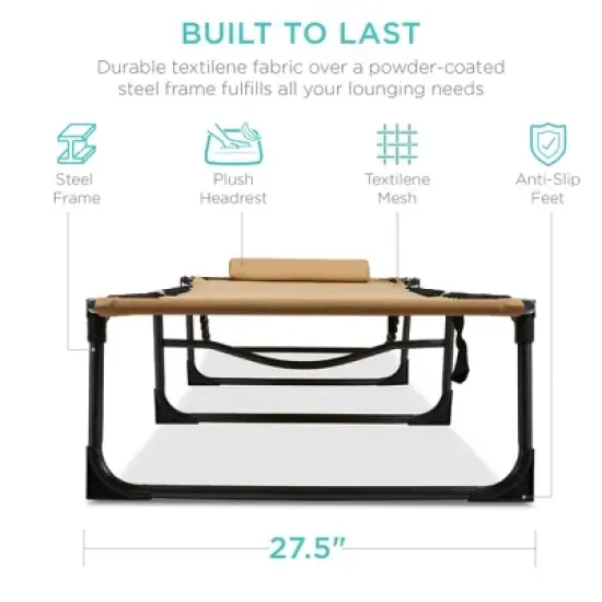 Best Choice Products Patio Chaise Lounge Chair, Outdoor Portable Adjustable Pool Recliner w/ Pillow image {3}