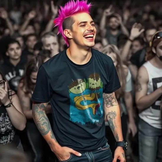 Adventure Time Princess Bubblegum's Rock T-Shirt Men's Black Short Sleeve Tee image {3}