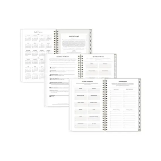 Blue Sky The Everygirl 5"x8" 2025-2026 Weekly/Monthly Wirebound Planner Printed Caro Gray Stripe image {3}