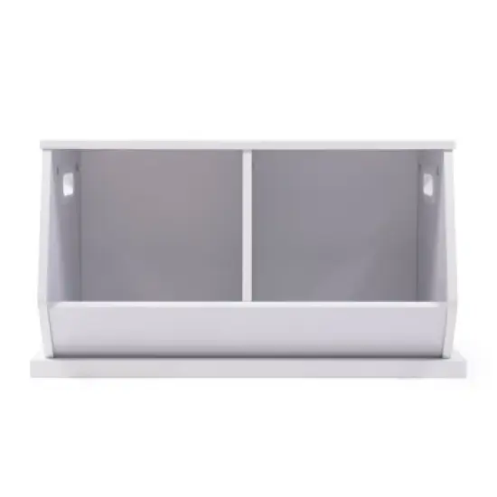Wood Toy Storage Cubby and Kids' Bookcase White - Humble Crew image {1}