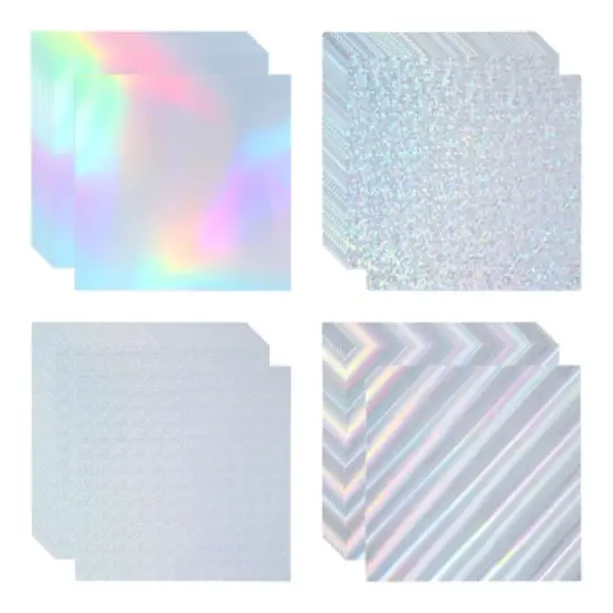 Unique Bargains Metallic Iridescent Mirror Paper Foil Board Reflective Holographic Cardstock 20 Pcs image {6}
