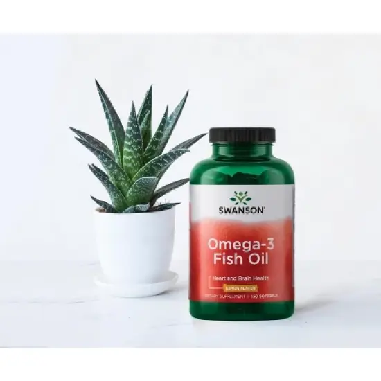 Swanson Omega-3 Fish Oil, Supports Heart, Brain & Joint Health, Lemon Flavor, 100 mg (150 Softgels) image {1}