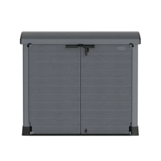 Duramax CedarGrain StoreAway 1200L Capacity Outdoor Deck and Garden Storage Box with Panel Doors & Arc Lid for Patios, Pool Areas, & Driveways, Grey image {1}