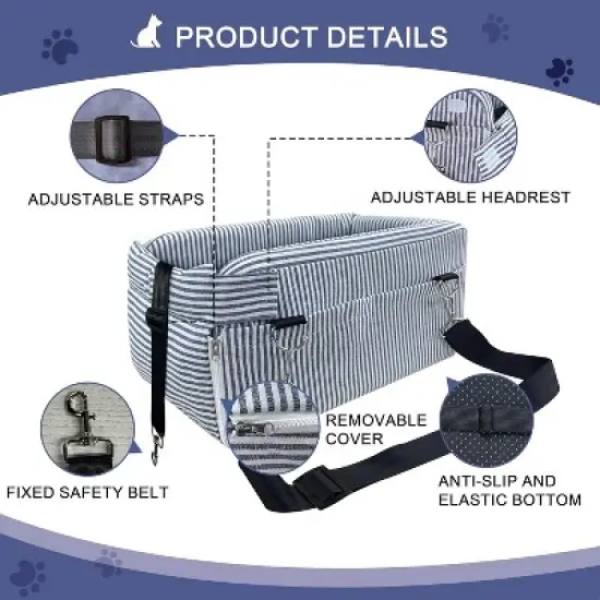 MaseiKar Foam Center Console Dog Car Seat for Small Dogs Under 13 lbs, Ultimate Safety Puppy Cat Booster Seat, Portable Small Pet Carrier image {3}