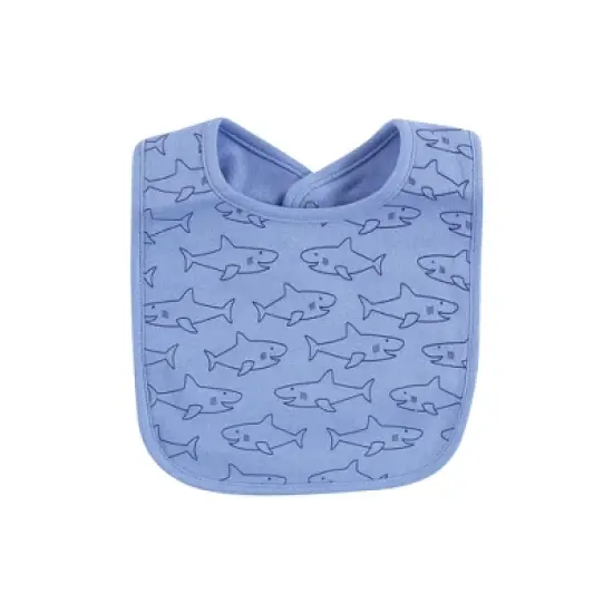 Hudson Baby Infant Boy Cotton Bib and Sock Set, Hungry Shark, One Size image {4}