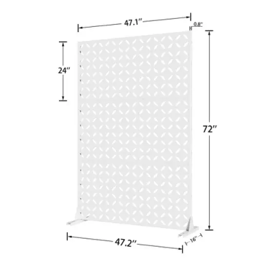 Lirago Outdoor Privacy Fence Panels 72 in. Galvanized Metal White image {4}