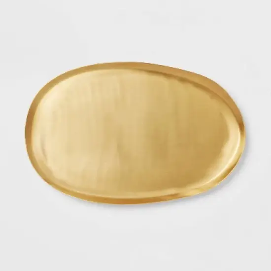 Metal Oval Serve Platter Brass - Threshold&trade; image {2}