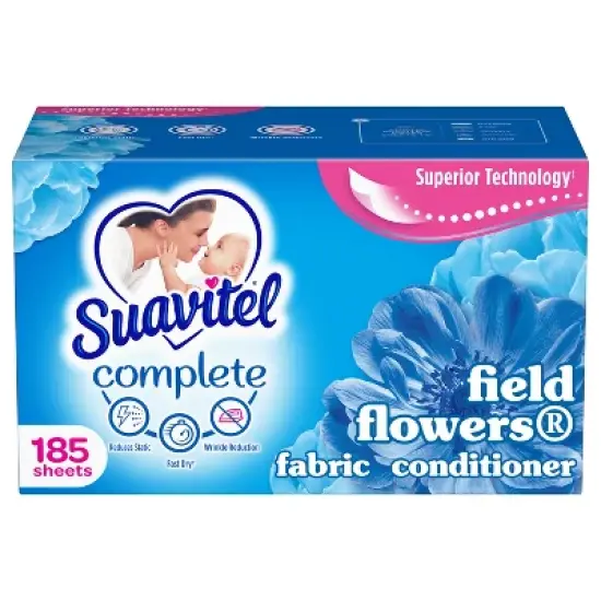 Suavitel Complete Scented Fabric Conditioner Dryer Sheets for Laundry - Field Flowers - 185 ct image {14}