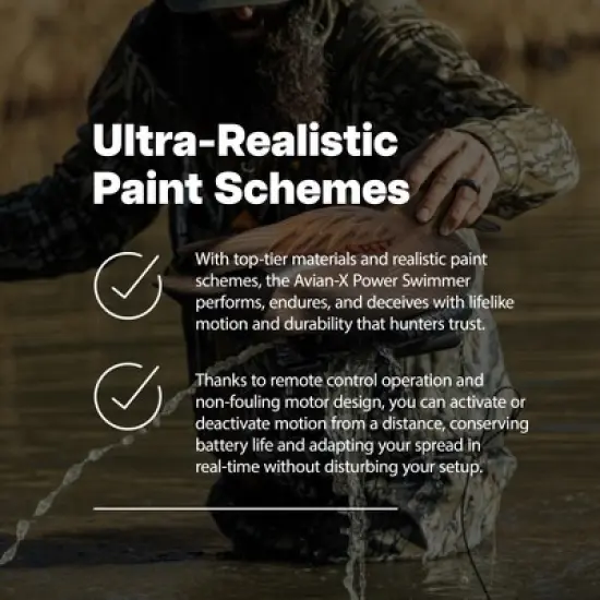 Avian X Power Swimmer Gadwall Drake Motion Duck Decoy, 10+ Hour Battery, Non-Fouling Motor Design, & Stabilized Foam-Filled Body for Waterfowl Hunting image {2}