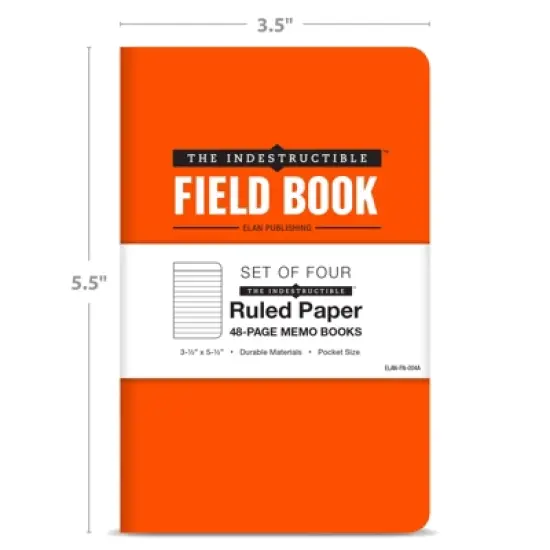 Elan Publishing Company Indestructible Mini Field Book Set - ORANGE/LINED image {5}