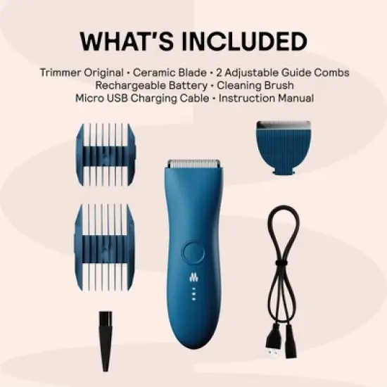 Meridian Trimmer Original Pubic & Body Hair Trimmer for Men & Women Below-the-Belt Groomer, Ball Trimmer, Bikini Trimmer - Ocean image {4}