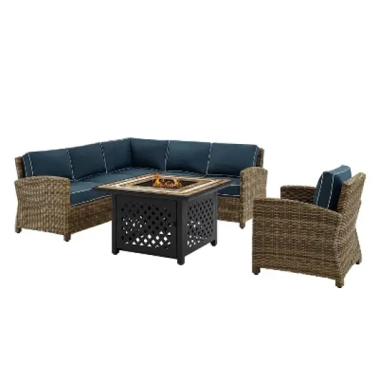 Bradenton 5pc Outdoor Wicker Seating with Fire Table - Crosley
 image {7}