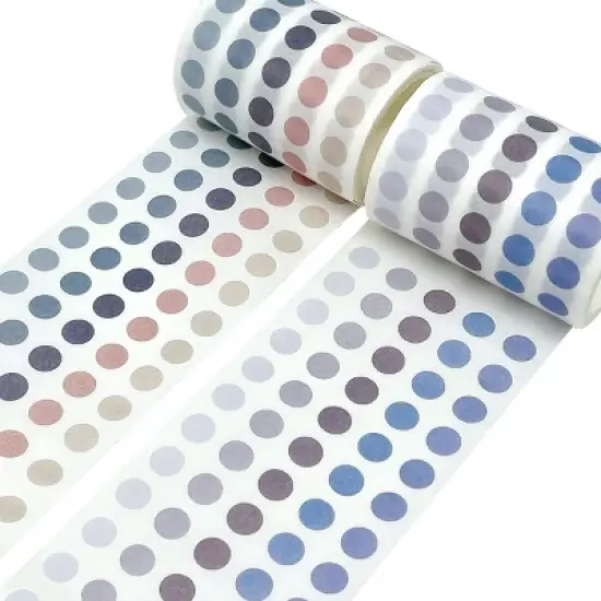 Wrapables Colorful Dots Washi Tape, Round Circle Stickers for Scrapbooking, Planners, Bullet Points, and Journals 6M Total (Set of 2) image {16}