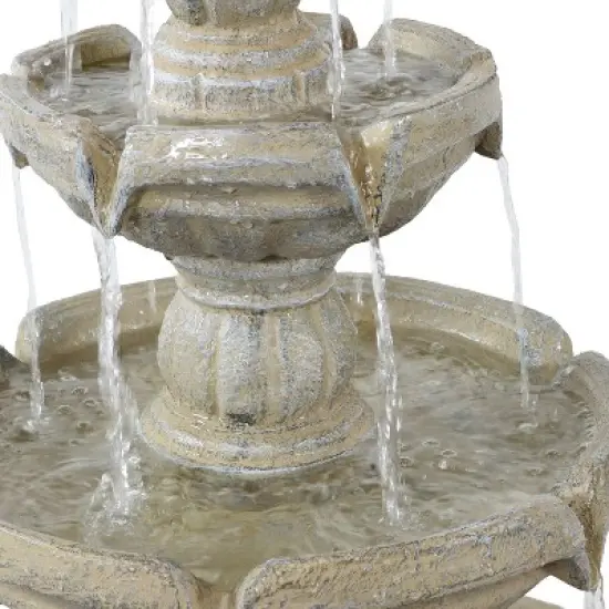 Sunnydaze 48"H Electric Fiberglass 3-Tier Outdoor Water Fountain image {2}