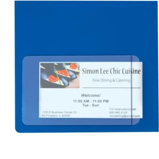C-Line&reg; Self-Adhesive Business Card Holder, Side Load, 2" x 3-1/2", 10 Per Pack, 5 Packs image {4}