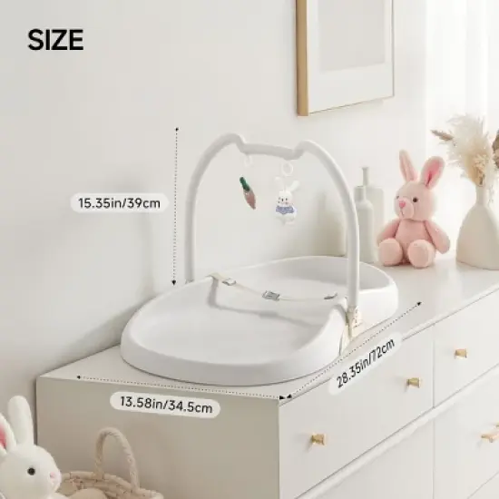 BabyBond Baby Changing Pad with Removable Safety Strap, Non-Slip Waterproof & Contoured Changing Pad for Dresser image {6}