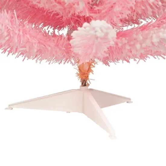 Northlight Medium Flocked Madeline Spruce Artificial Christmas Tree - 3' - Pink - Unlit image {4}