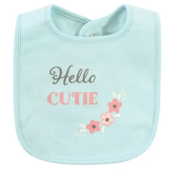 Hudson Baby Infant Girl Cotton Bibs, Sweet Bunny, One Size image {6}
