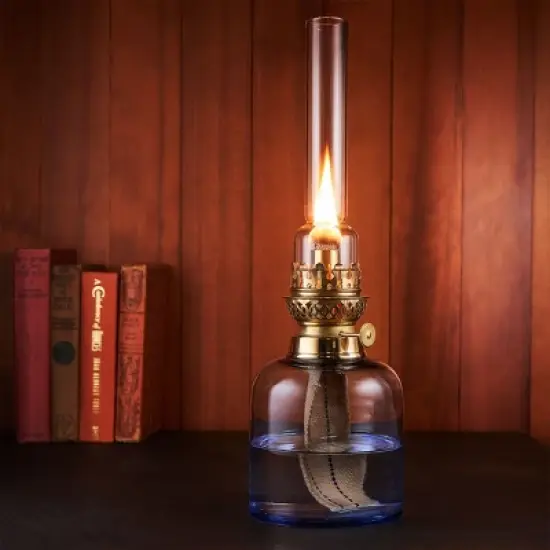 Kings County Tools 15.5in Glass Oil Lamp, Blue image {2}