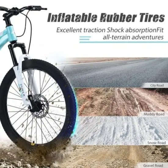 Gulches Elecony Kids Mountain Bike (9-12 Yrs/56-66"), Full Suspension, 21-Speed, Steel Frame, Dual Disc Brakes, 85% Pre-Assembled image {2}